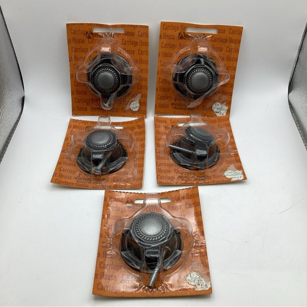 Amerock Carriage House T-778 Antique Silver Cabinet Knob and 2" Backplate